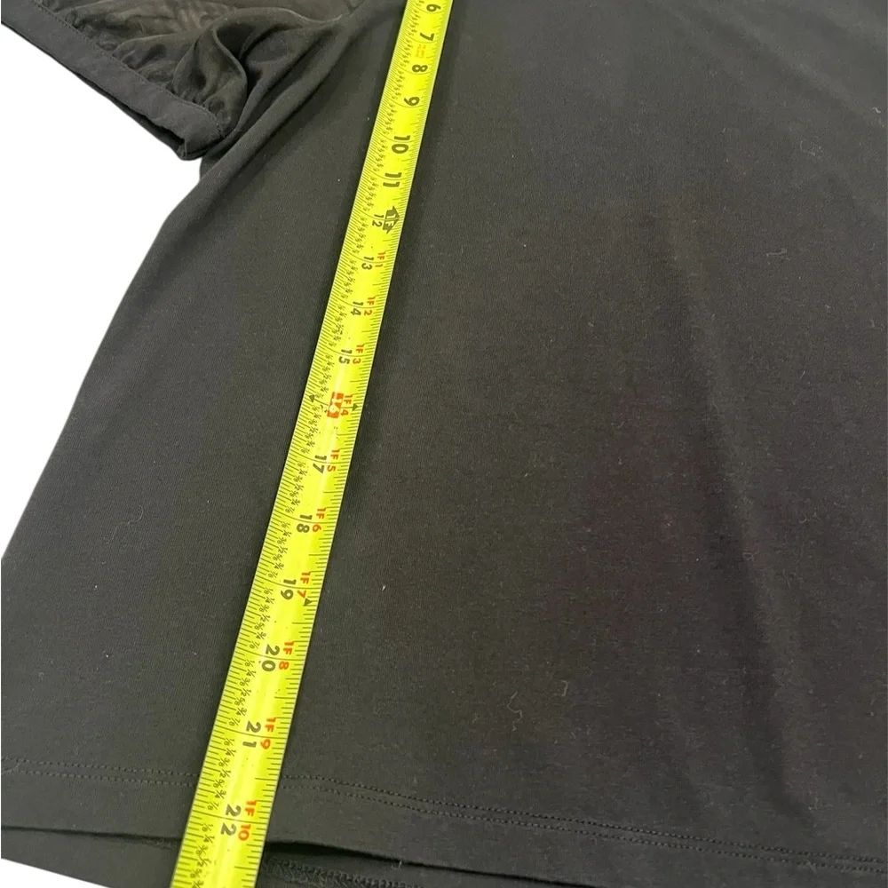 Madewell Black Tee with Sheer Sleeves - Picture 4 of 8